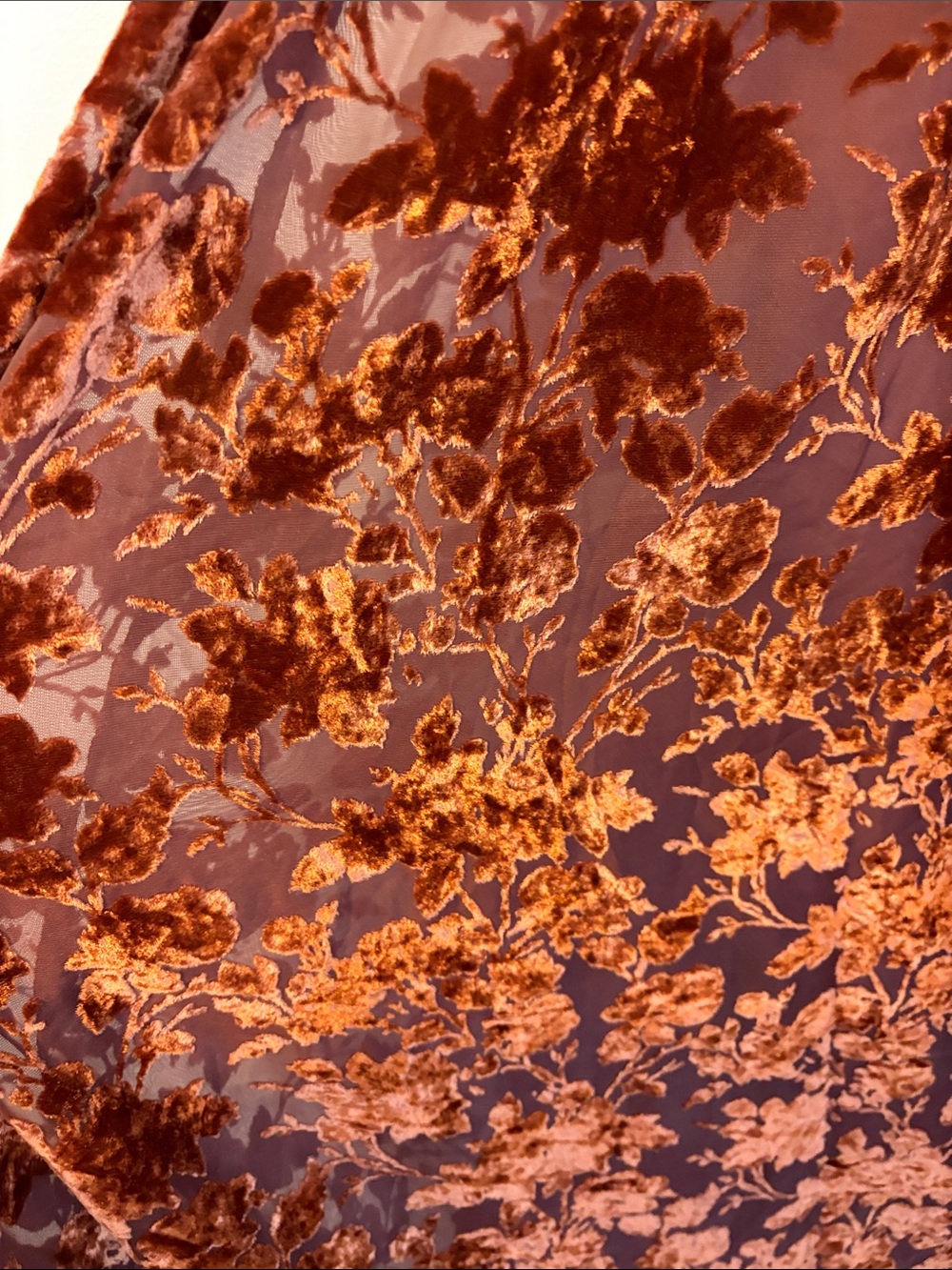 Baltic Born Uma Velvet Maxi Dress in Copper Floral size L - Picture 6 of 16